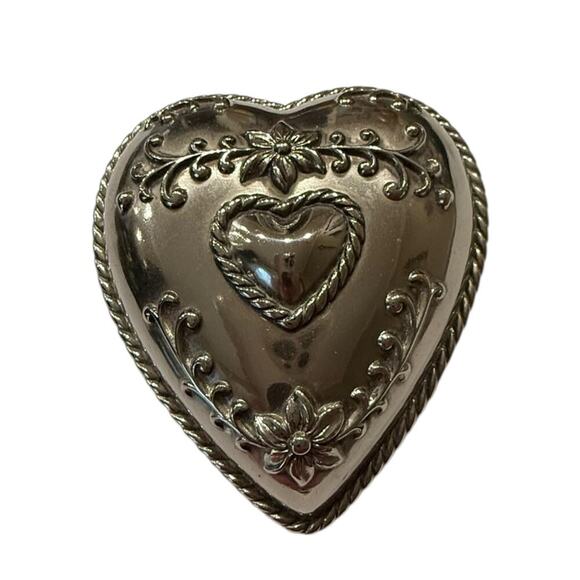 Brighton Silver Jewelry Trinket Heart Shaped Box Originally Contained Soap - Picture 1 of 5